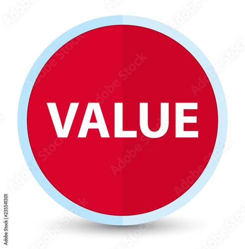 Value flat prime red round button