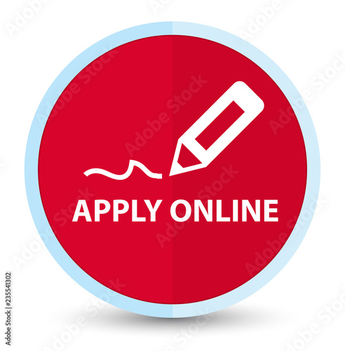 Apply online (edit pen icon) flat prime red round button