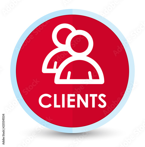 Clients (group icon) flat prime red round button