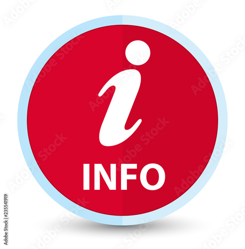 Info flat prime red round button