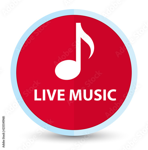 Live music flat prime red round button