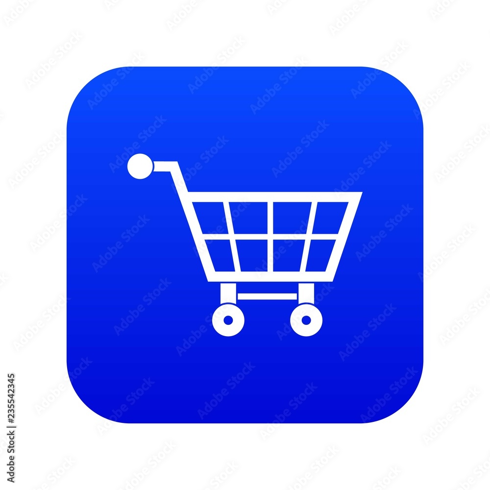 Shopping cart icon digital blue for any design isolated on white vector illustration Shopping cart icon digital blue for any design isolated on white vector illustration
