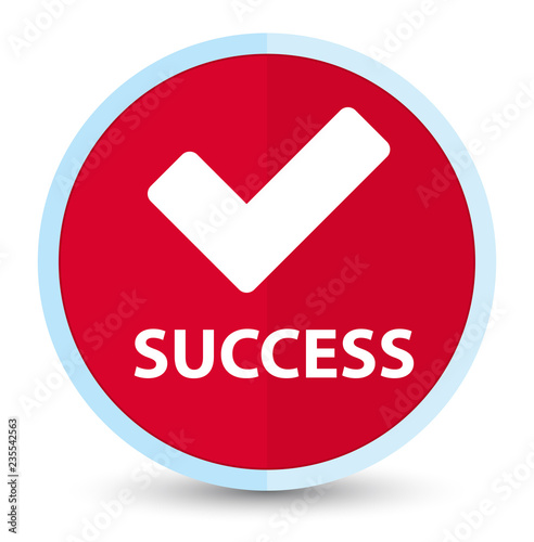 Success (validate icon) flat prime red round button