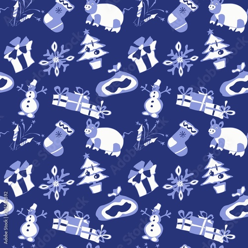 blue christmas seamless pattern for christmas