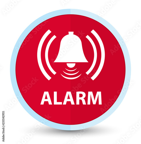Alarm (bell icon) flat prime red round button