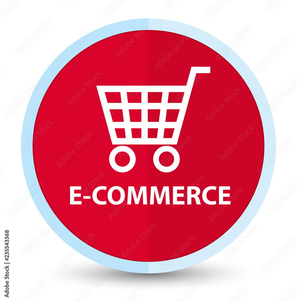 E-commerce flat prime red round button E-commerce flat prime red round button