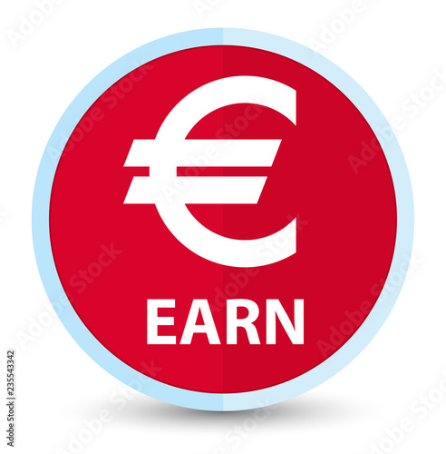 Earn (euro sign) flat prime red round button