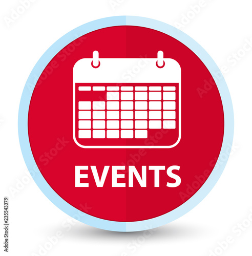 Events (calendar icon) flat prime red round button