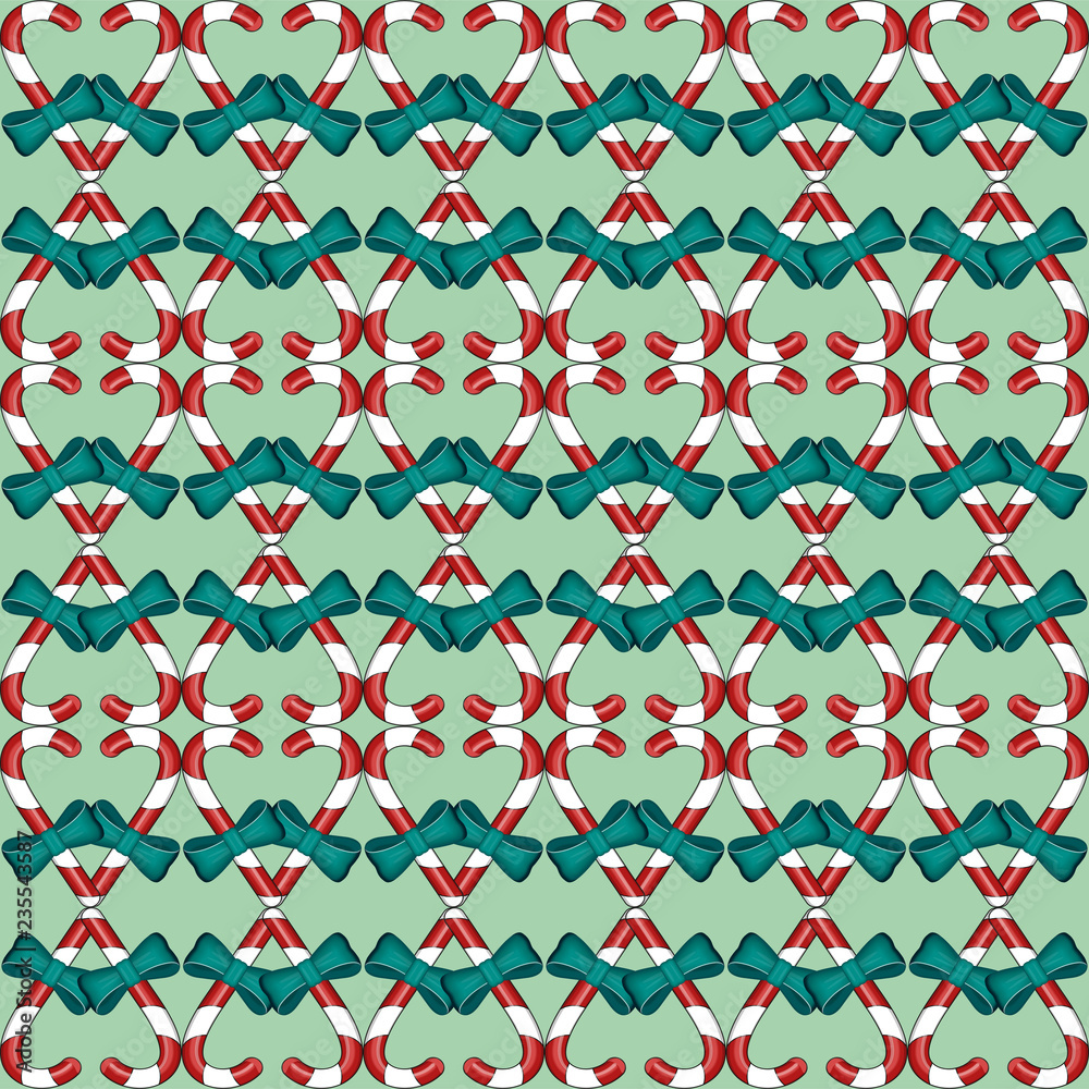 Seamless pattern with Christmas candy. Festive candy cane background. Christmas and New Year concept.