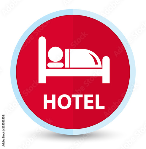 Hotel flat prime red round button