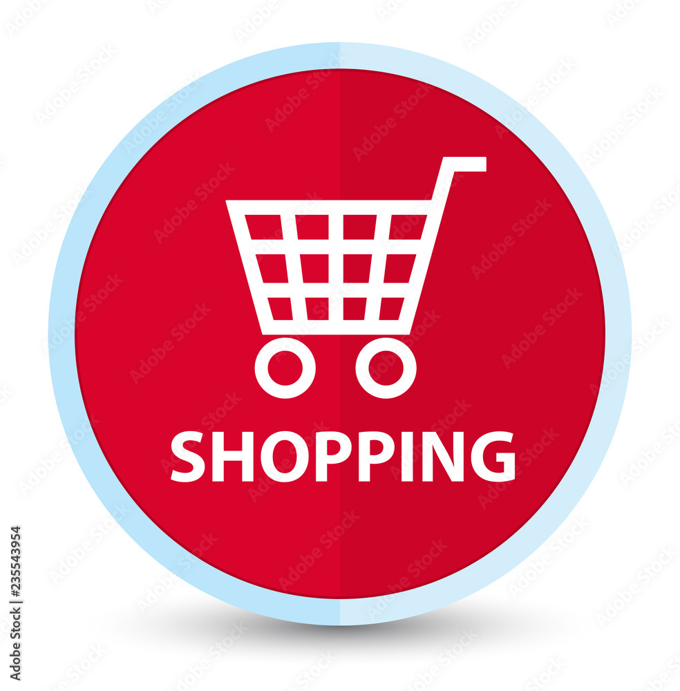 Shopping flat prime red round button Shopping flat prime red round button
