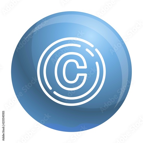 Copyright sign icon. Outline copyright sign vector icon for web design isolated on white background