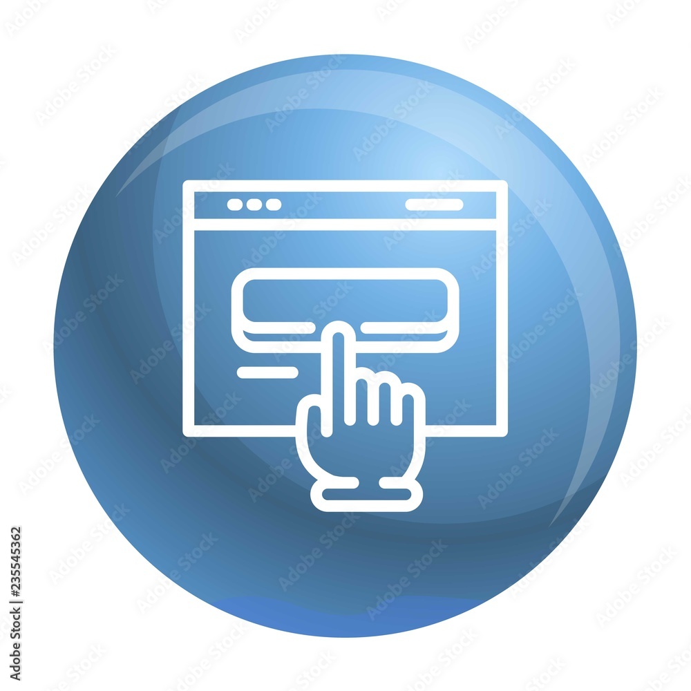 Cursor on window icon. Outline cursor on window vector icon for web design isolated on white background Cursor on window icon. Outline cursor on window vector icon for web design isolated on white background
