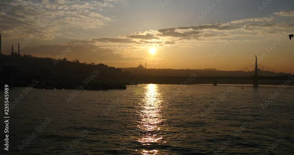 Istanbul skyline aerial view at sunset. Istanbul skyline aerial view at sunset.