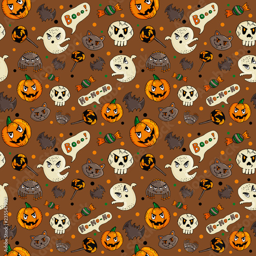 Fototapeta Naklejka Na Ścianę i Meble -  Seamless Halloween pattern