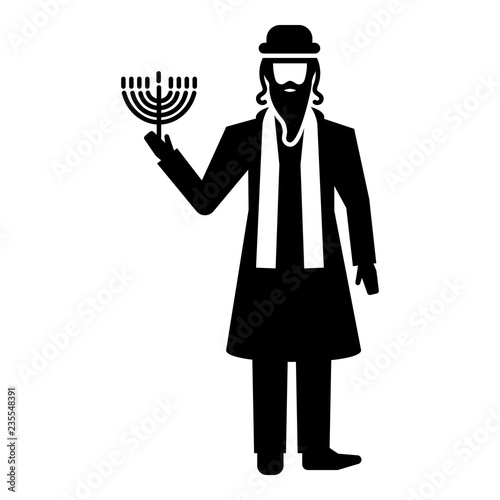 Jewish man icon. Simple illustration of jewish man vector icon for web design isolated on white background
