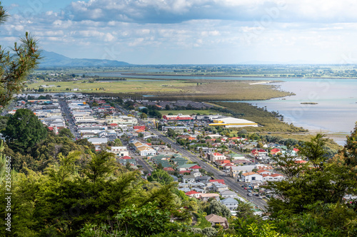 Drone view of Thames, Coromandel New Zealand