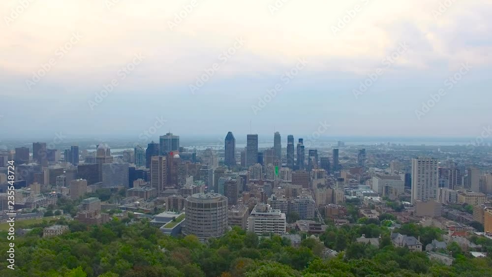 Aerial View Panorama Of Montreal downtown skyline, Canada Aerial View Panorama Of Montreal downtown skyline, Canada