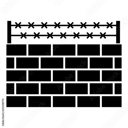 Brick wall border icon. Simple illustration of brick wall border vector icon for web design isolated on white background