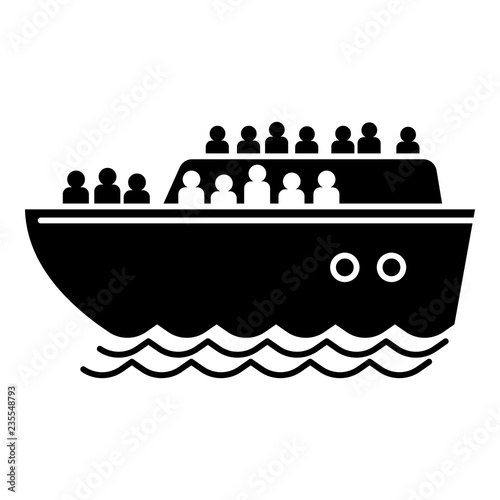 Migrant ship icon. Simple illustration of migrant ship vector icon for web design isolated on white background