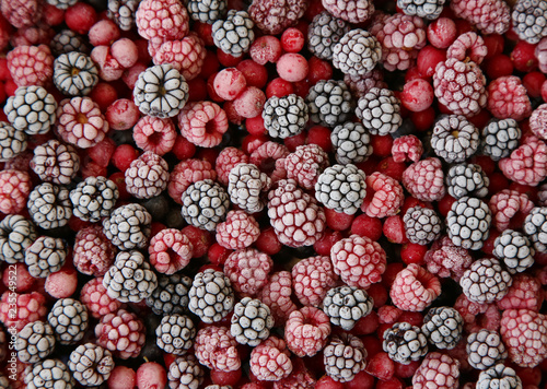 frozen berries used as background 