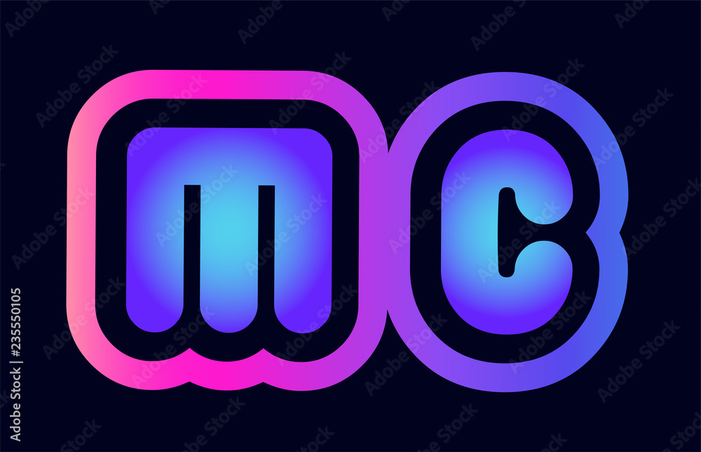 mc m c pink blue gradient alphabet letter logo combination icon design mc m c pink blue gradient alphabet letter logo combination icon design