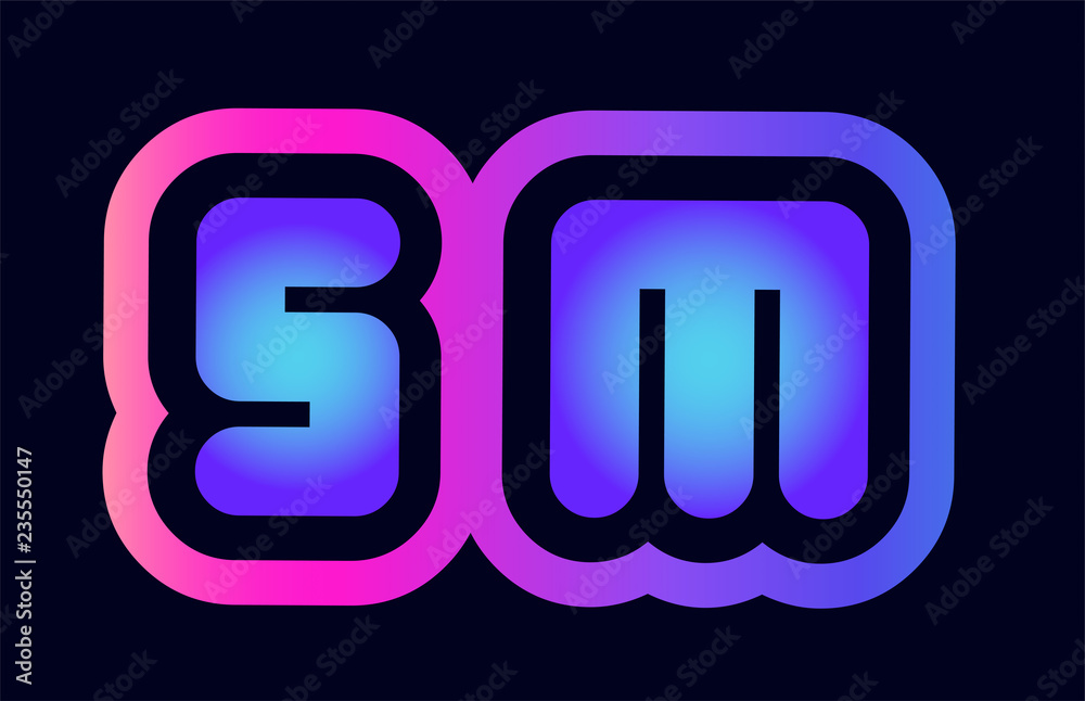 sm s m pink blue gradient alphabet letter logo combination icon design sm s m pink blue gradient alphabet letter logo combination icon design