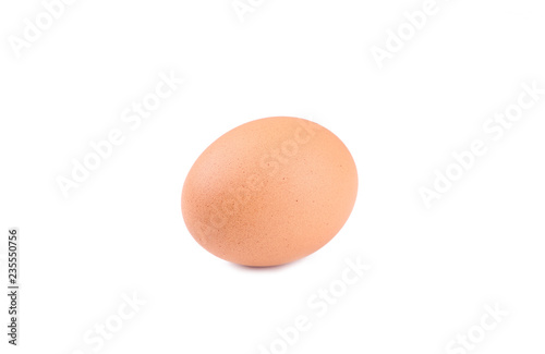 Chicken egg on a white background.