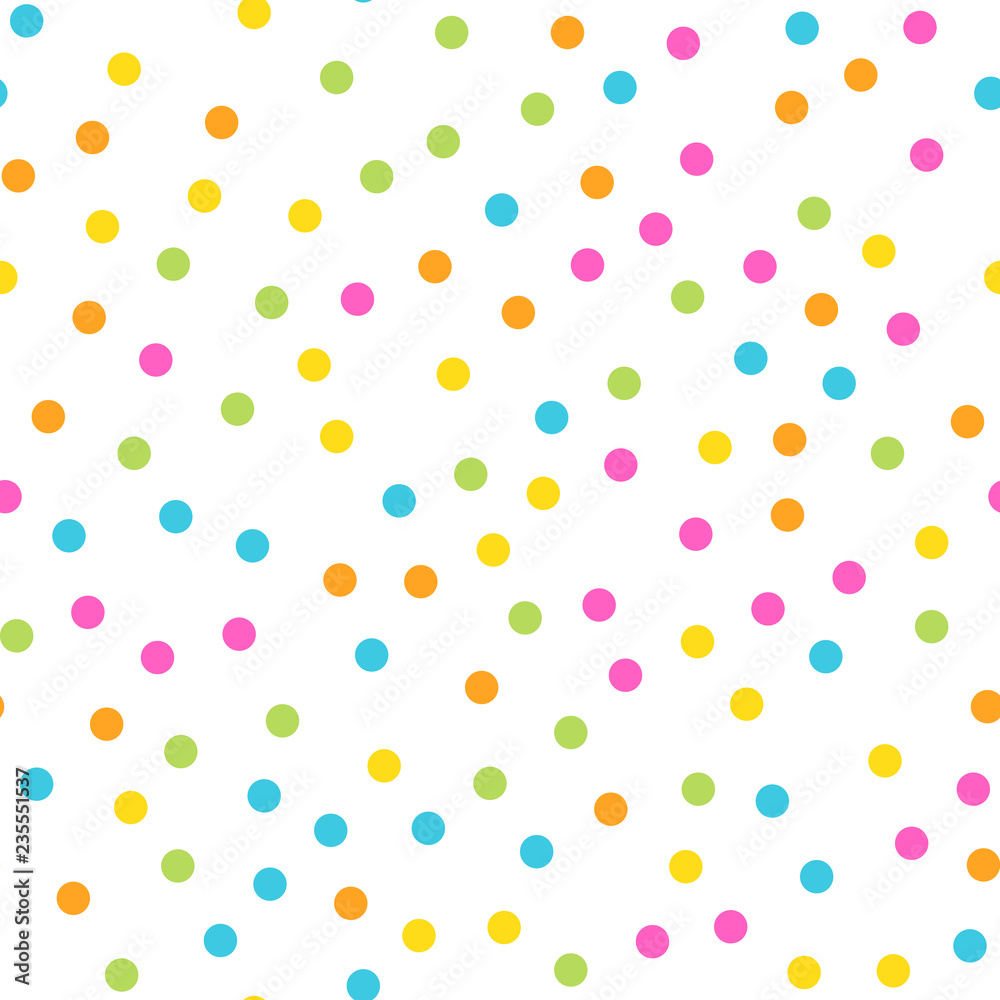 Colorful seamless pattern. Happy, funny and infantile theme. Abstract vector background.