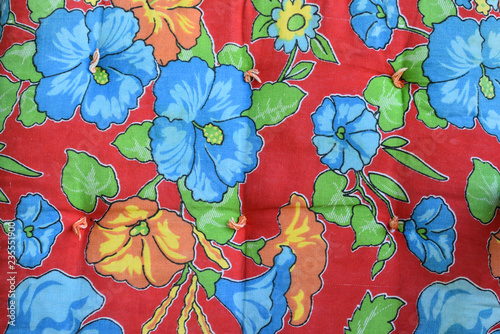Texture of floral tablecloth