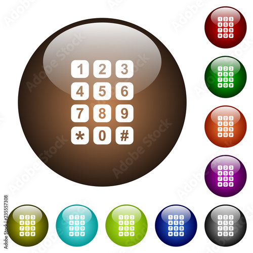 Numeric keypad color glass buttons photo