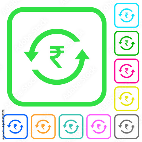 Rupee pay back vivid colored flat icons