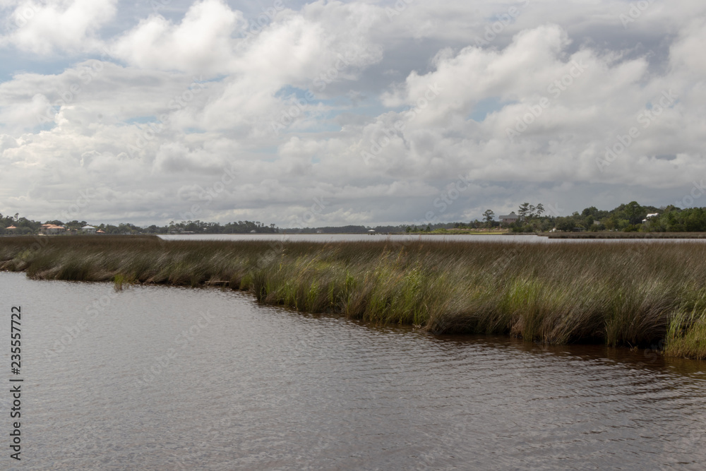 landscape with river and clouds landscape with river and clouds