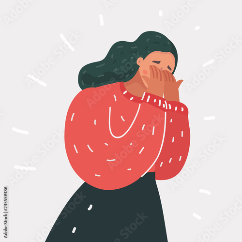 Weeping woman emotions grief.