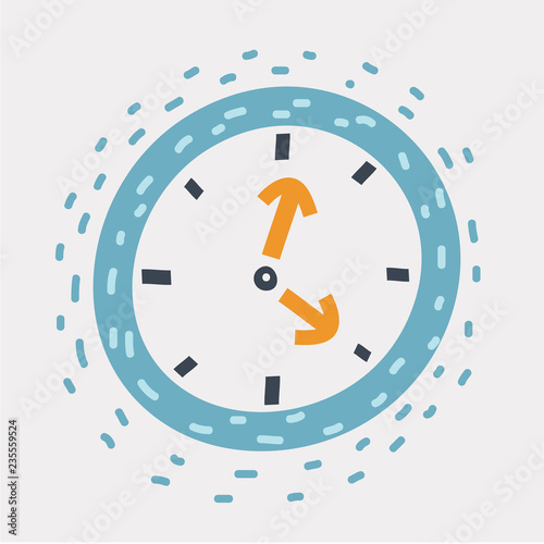 Ticker timekeeper ui emblem on white display.