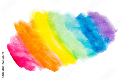 Hand-drawn watercolor background. Rainbow background. Trendy background for designers. Isolated background on white background. Background for banners, design.