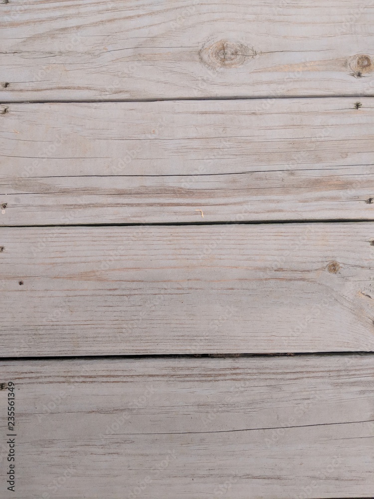 Fototapeta premium Wood grain texture planks boards white gray knots 