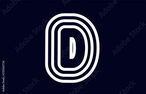 black and white alphabet letter d logo company icon design