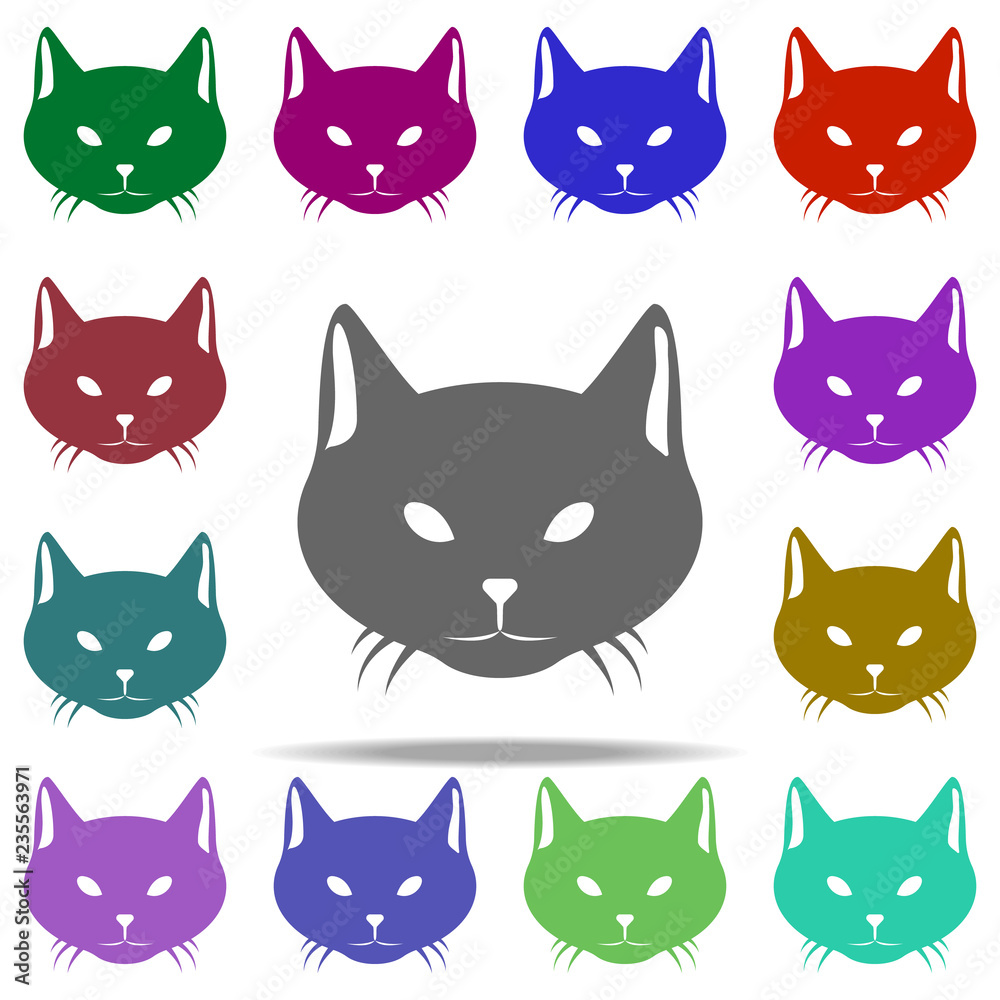 head of cat silhouette icon. Elements of animals in multi color style icons. Simple icon for websites, web design, mobile app, info graphics head of cat silhouette icon. Elements of animals in multi color style icons. Simple icon for websites, web design, mobile app, info graphics