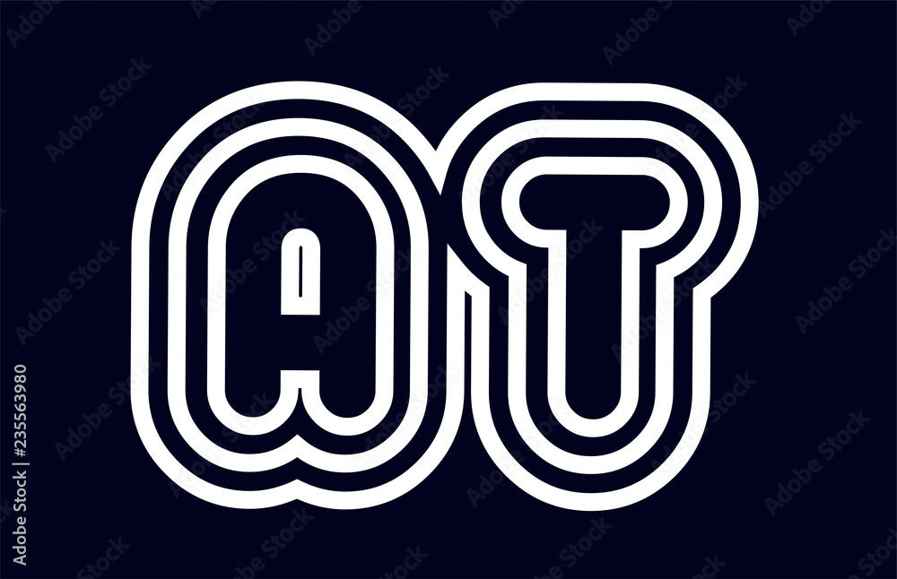 black and white alphabet letter combination at a t logo company icon design black and white alphabet letter combination at a t logo company icon design
