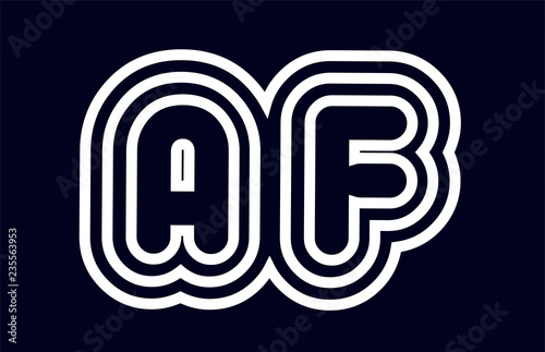 black and white alphabet letter combination af a f logo company icon design