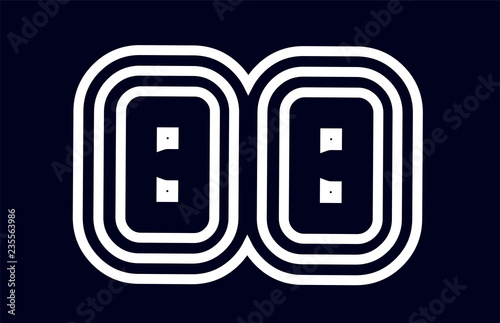 black and white alphabet letter combination bb b b logo company icon design