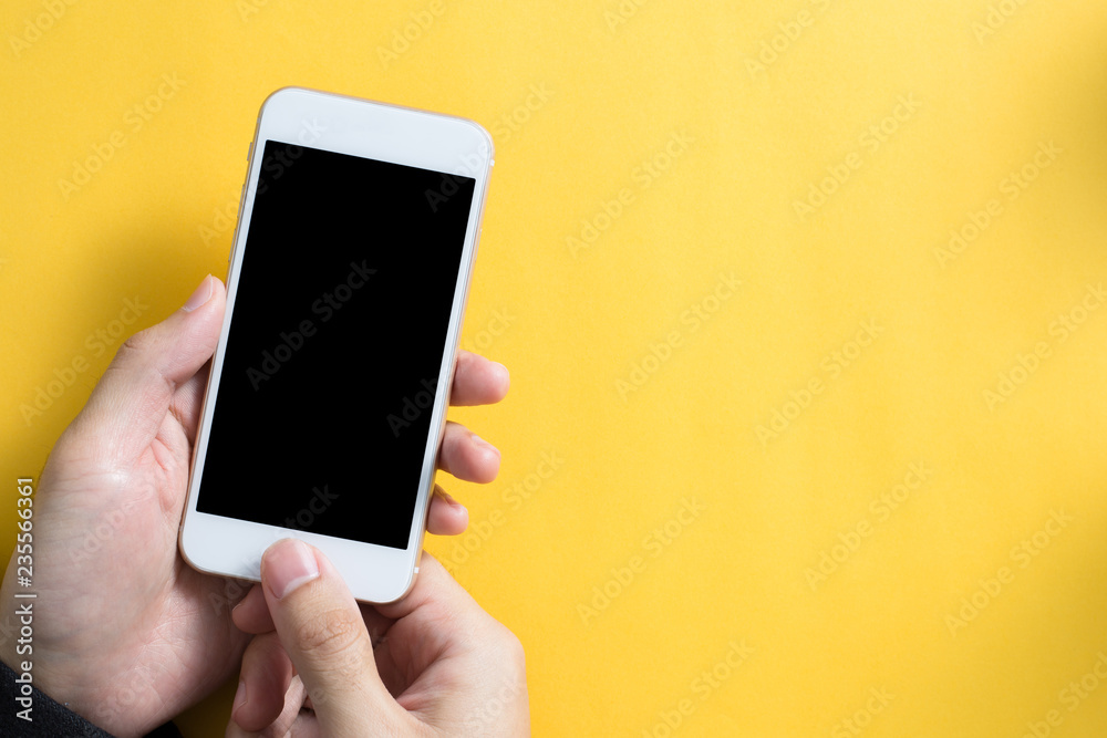 Blank smartphone with hand