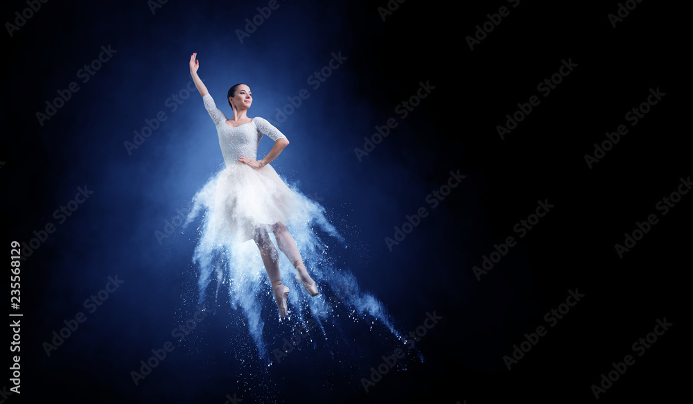 Naklejka premium Ballet dancer in jump