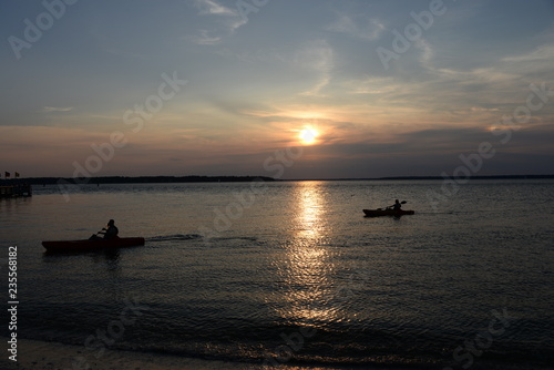 Sunset with paddlers