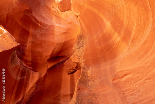 Orange sandstone wall of Upper antrelope at entrance , Arizona