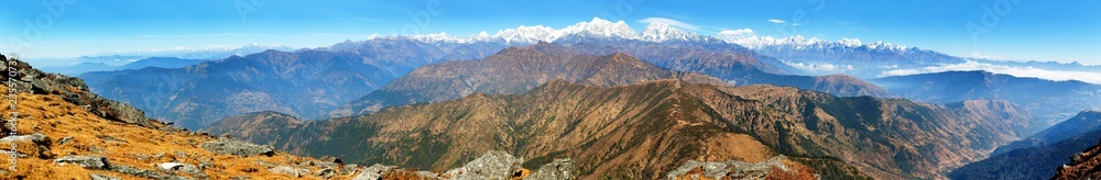Everest from Pikey peak, Nepal Himalayas mountains