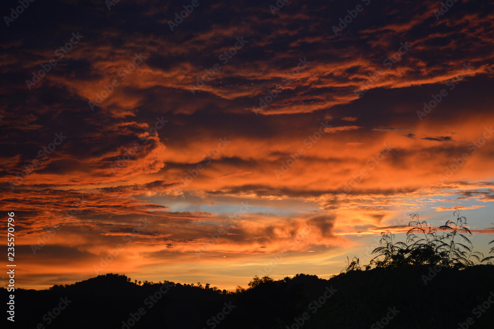 amazing cloud sky sunset / orange dark storm scary dramatic clouds