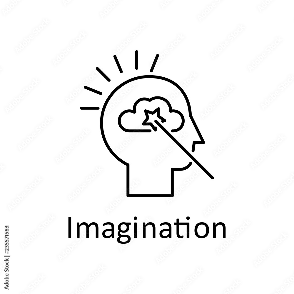 Human, cloud, magic wand in mind icon. Element of human mind with name icon. Thin line icon for website design and development, app development. Premium icon Human, cloud, magic wand in mind icon. Element of human mind with name icon. Thin line icon for website design and development, app development. Premium icon