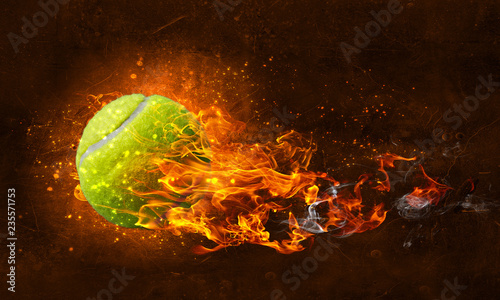 Tennis ball in fire © Sergey Nivens